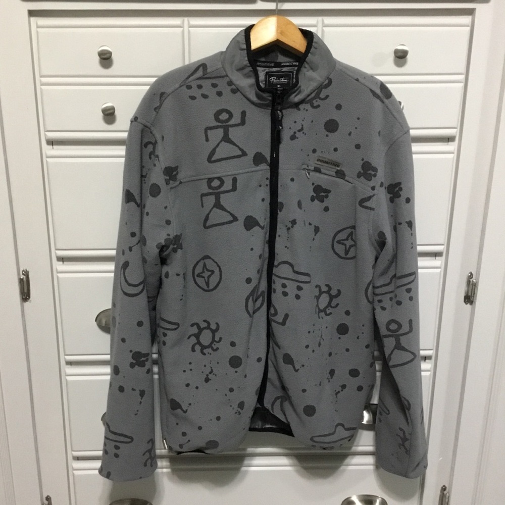 PRIMITIVE SKATEBOARDING Lined Full Zip Sun Moon Star Skater Fleece Jacket L